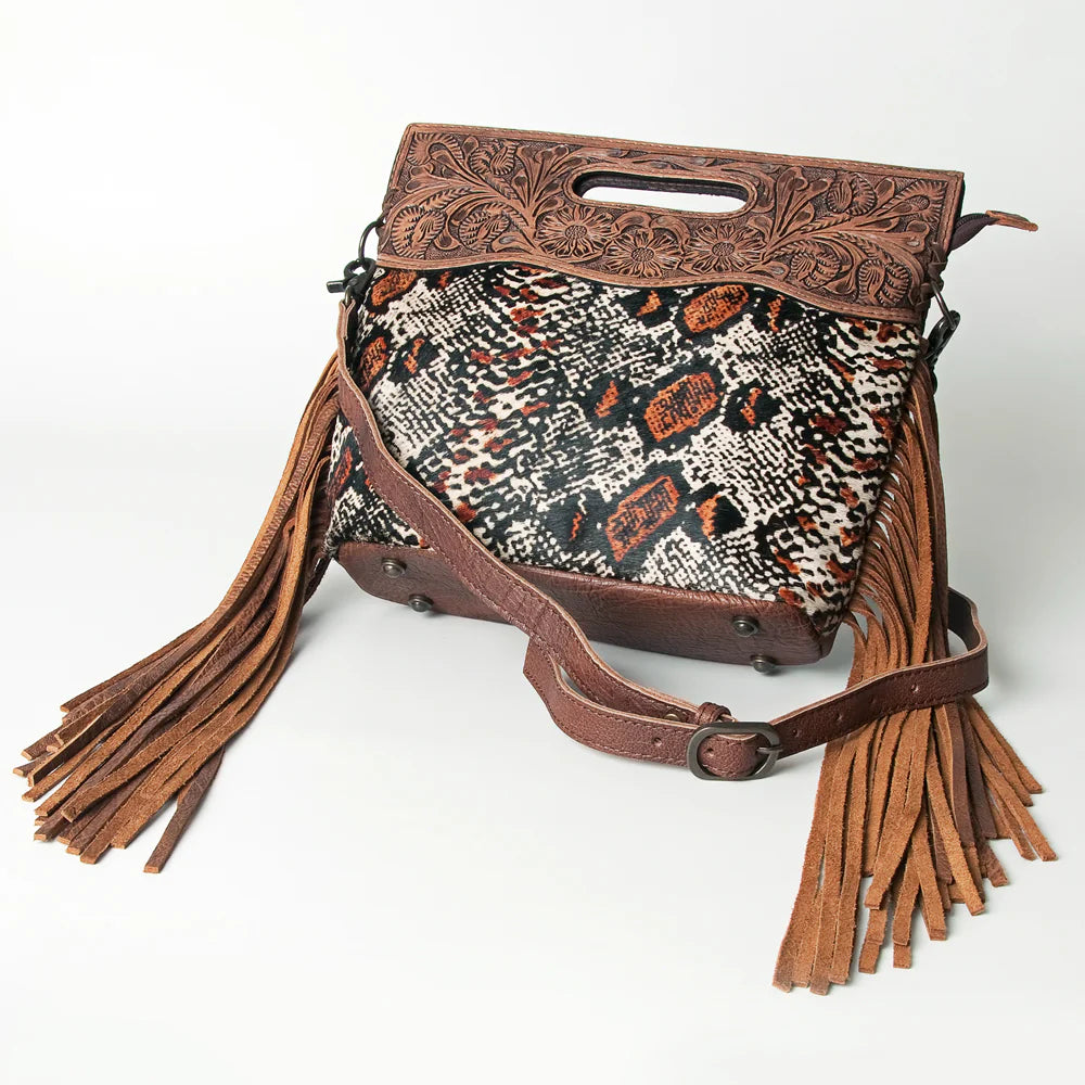 American Darling - Crossbody Genuine Western Leather Women Bag - Snake Print