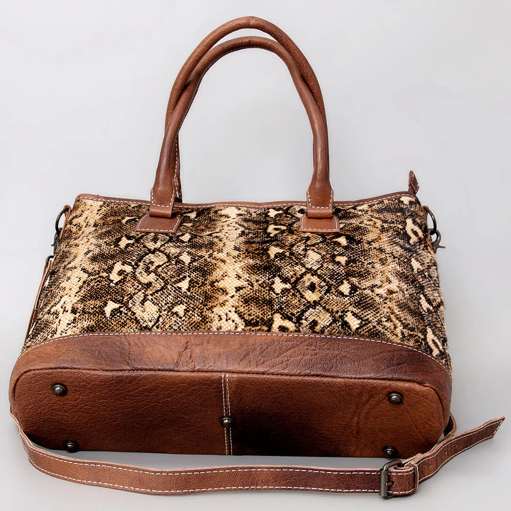 American Darling - Women's Conceal Carry (CCW) Purse - Hair On Genuine Western Leather Women Bag with Snake-Print