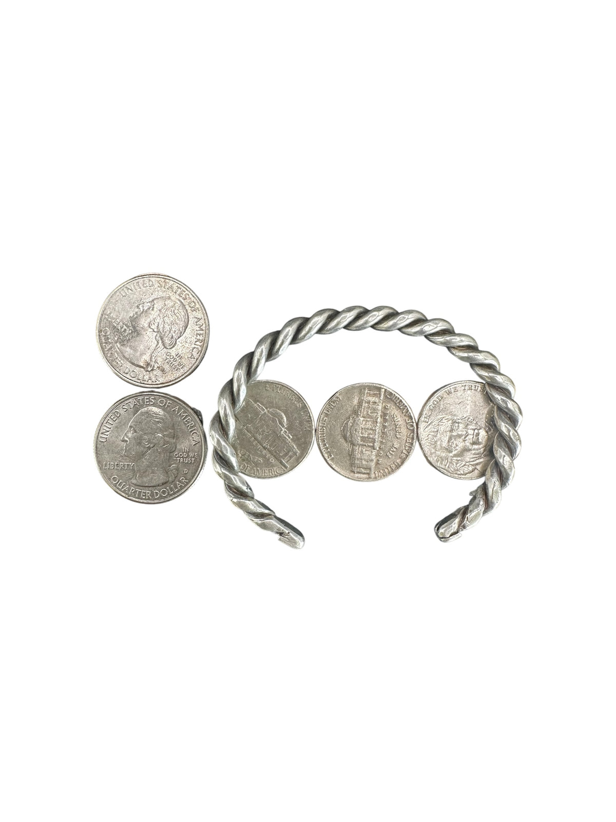 Tahe - Twisted Stacker Cuff Bracelet – Sterling Silver - Native American Handmade