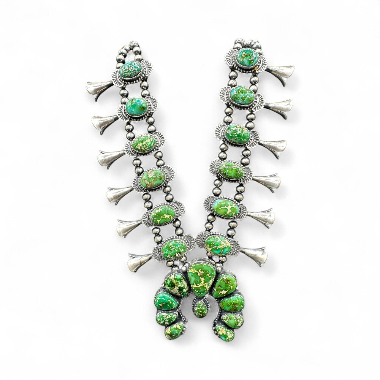 Squash Blossom - Sonoran Turquoise and Sterling Silver – Kee Johnson - Handcrafted Native American