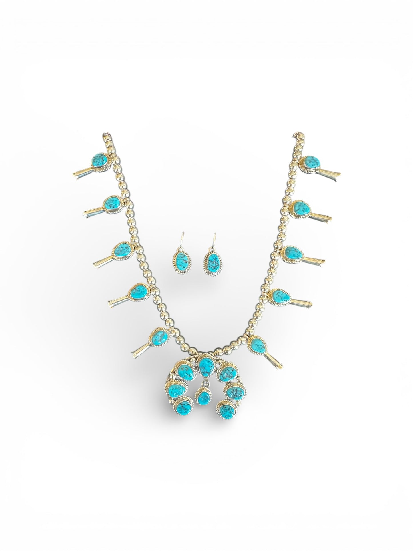 Steeve Francisco – Mini Squash Blossom Set – Turquoise – Handmade Native American