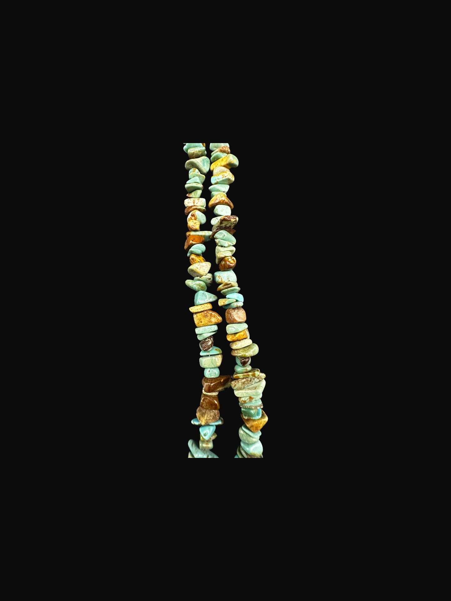 Double Strand Heishi Necklace with Genuine Sonoran Turquoise Nuggets - Handmade Native American | Pueblo Craft | New Mexico, USA