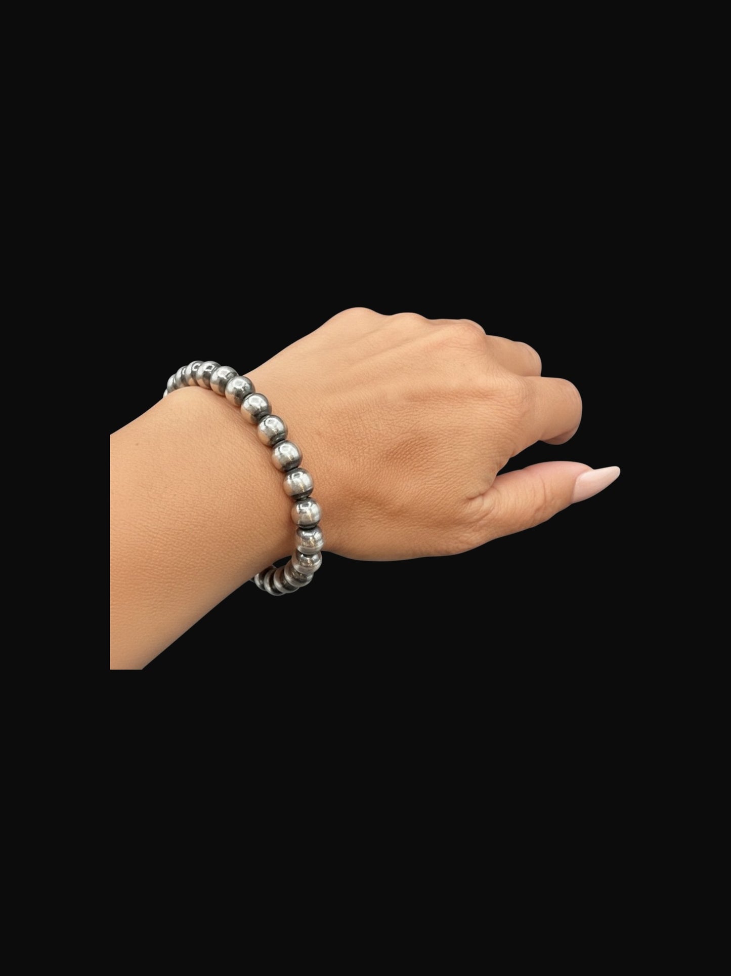 Sterling Silver Pearl Cuff – 8MM Beads – Artisan Collection
