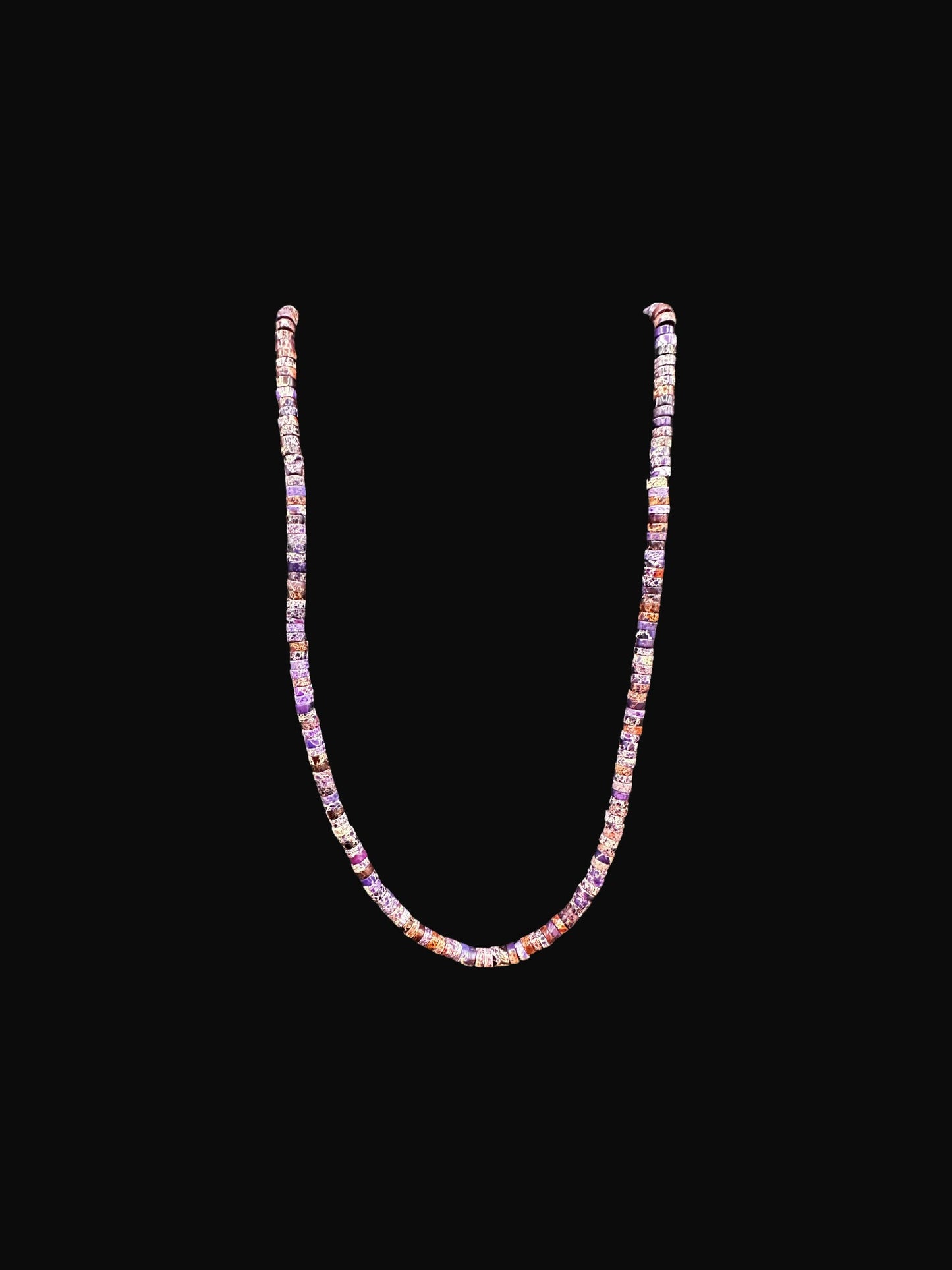 4MM Heishi Necklace – Genuine Jasper Quartz - Hand-strung Artisan Collection