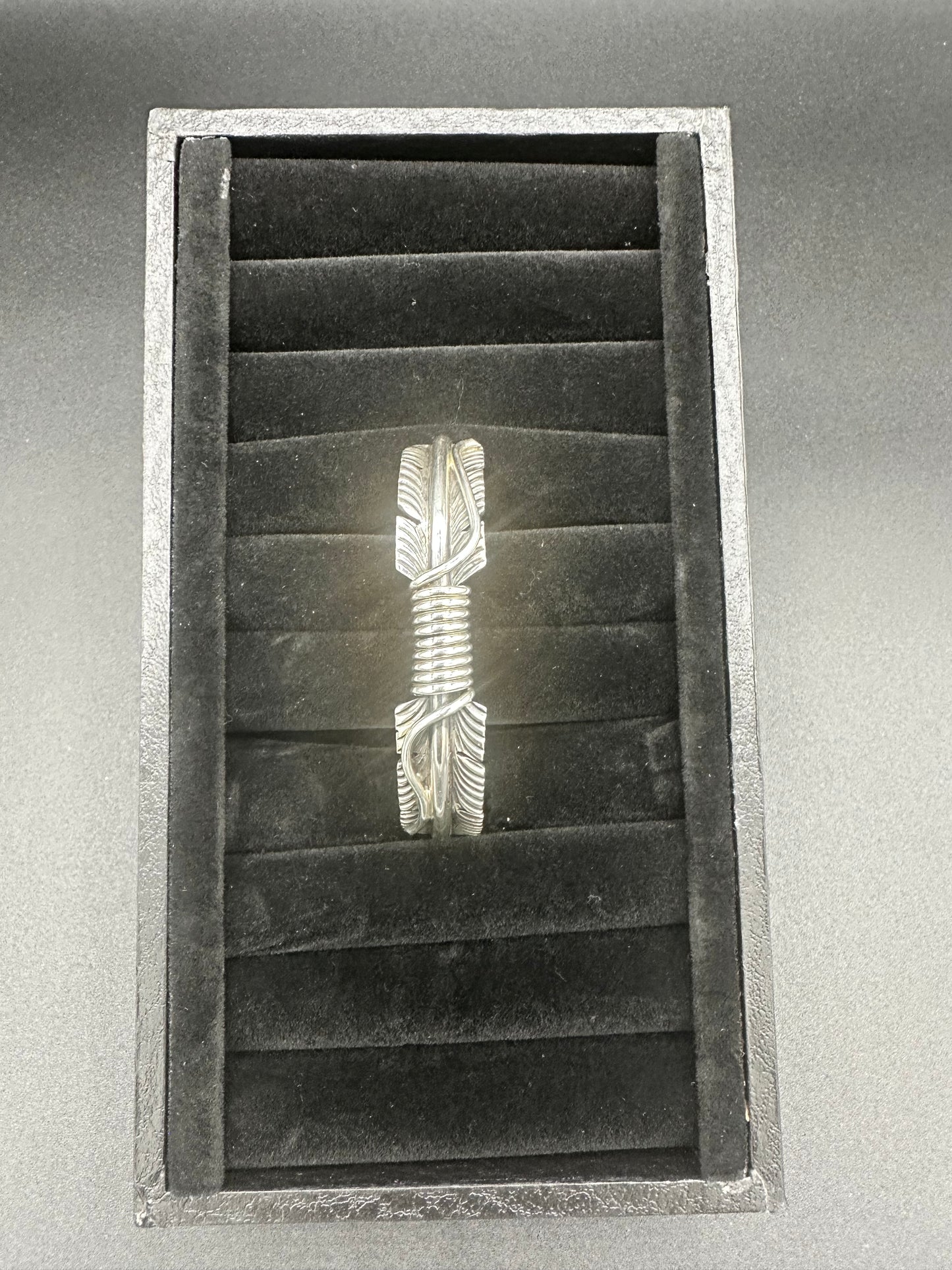Feather Cuff Bracelet - Sterling Silver - Handmade Native American