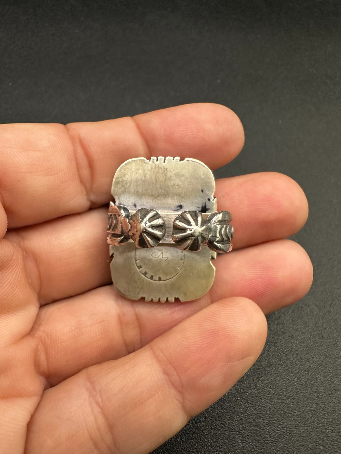 Medium Rectangle Cabochon Ring – Sterling Silver and Genuine Turquoise Ring - Authentic Handmade Native American – John McCray