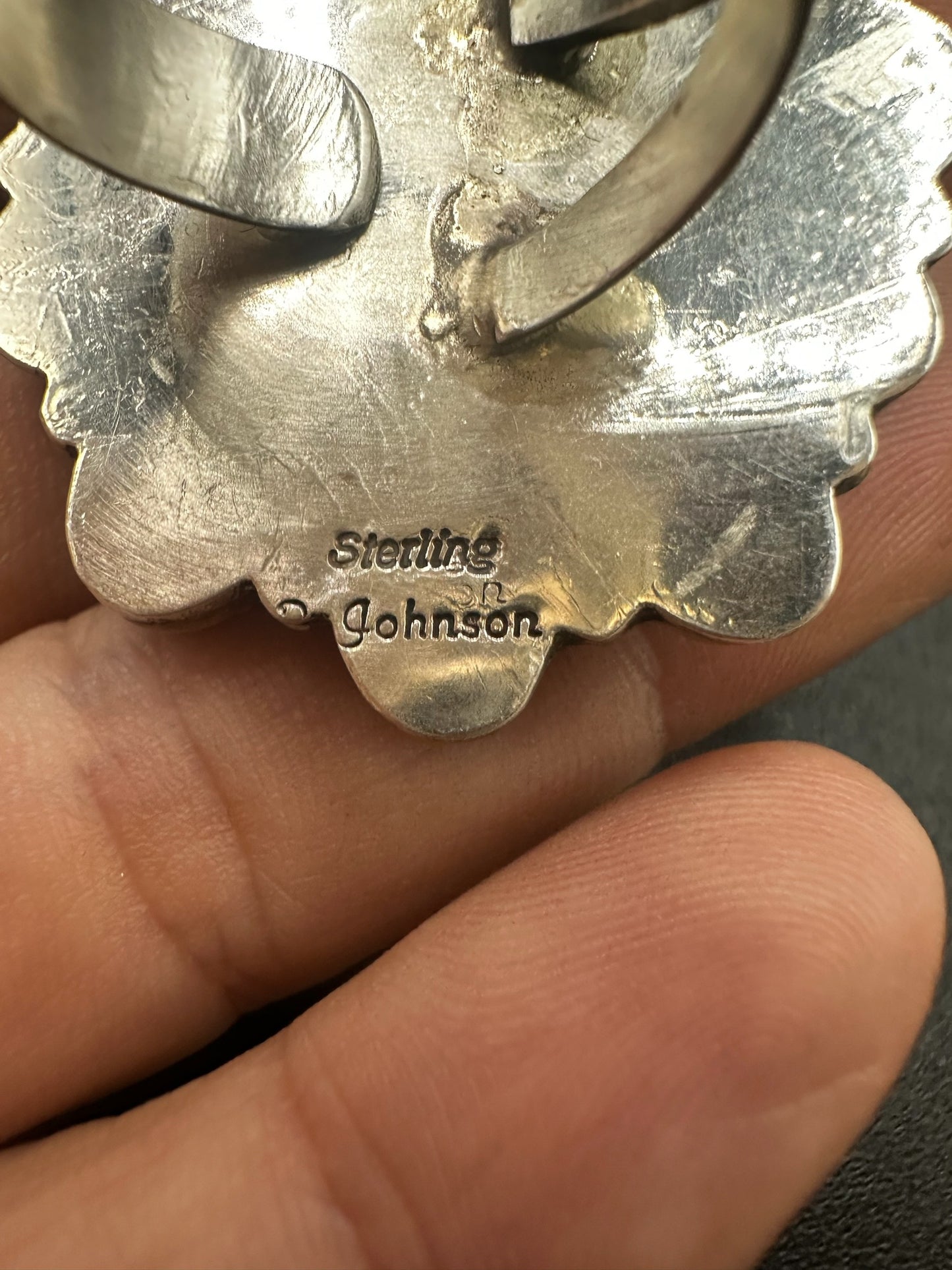 Large Multi Stone Cluster Ring – Sterling Silver and Genuine Turquoise - Authentic Handmade Native American – Pansy Johnson