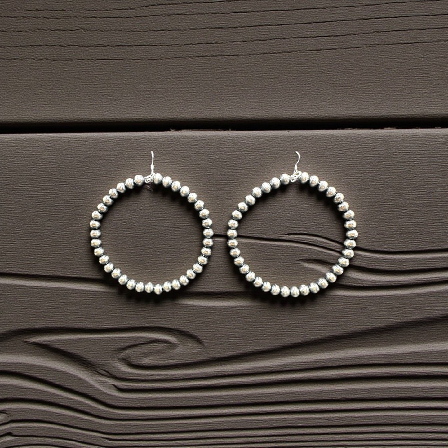 Sterling Silver 5MM Pearl Hoops- Hook Earrings - Handcrafted Native American