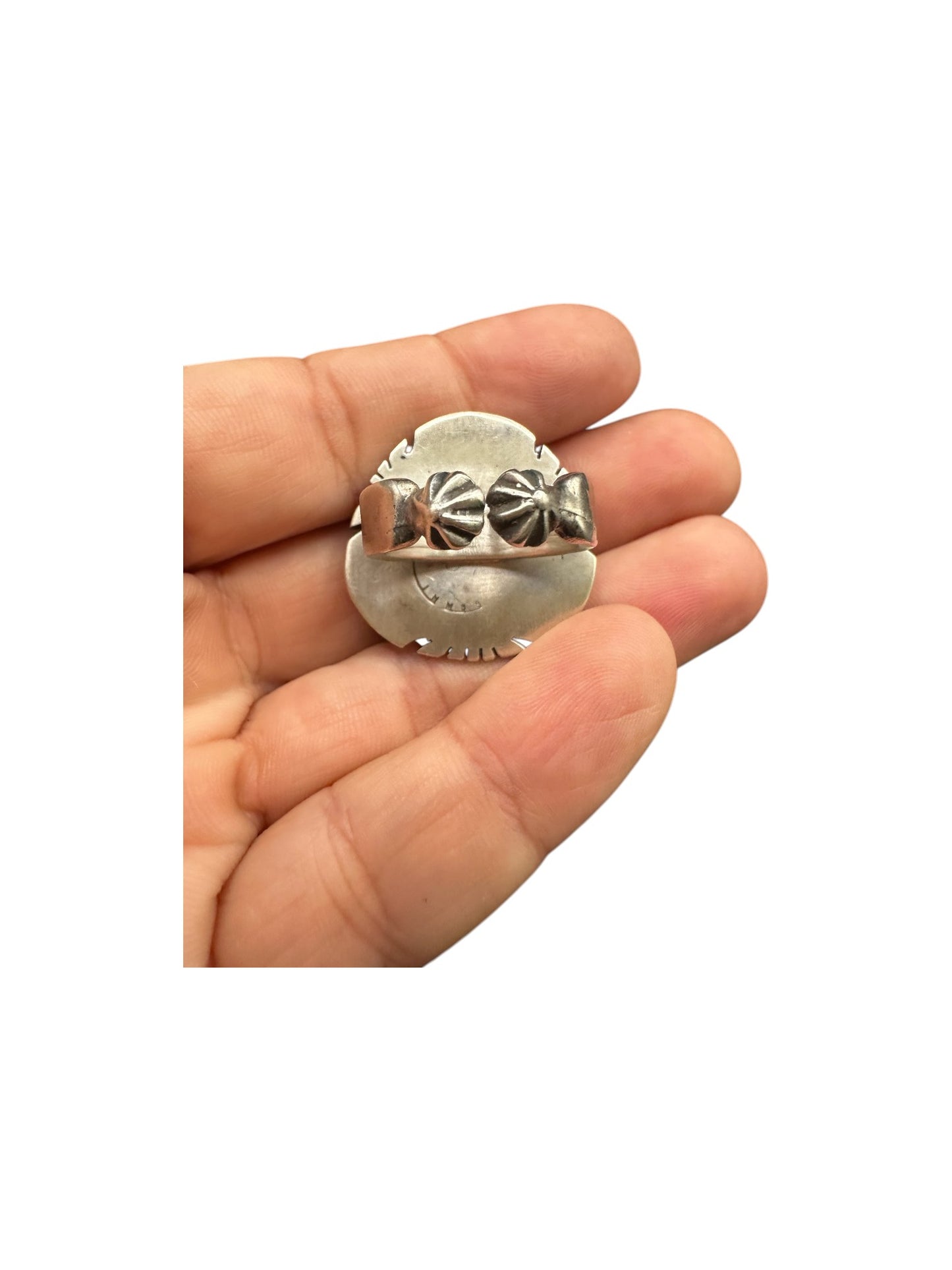 Medium Trillion Cabochon Ring – Sterling Silver and Genuine Turquoise Ring - Authentic Handmade Native American – John McCray