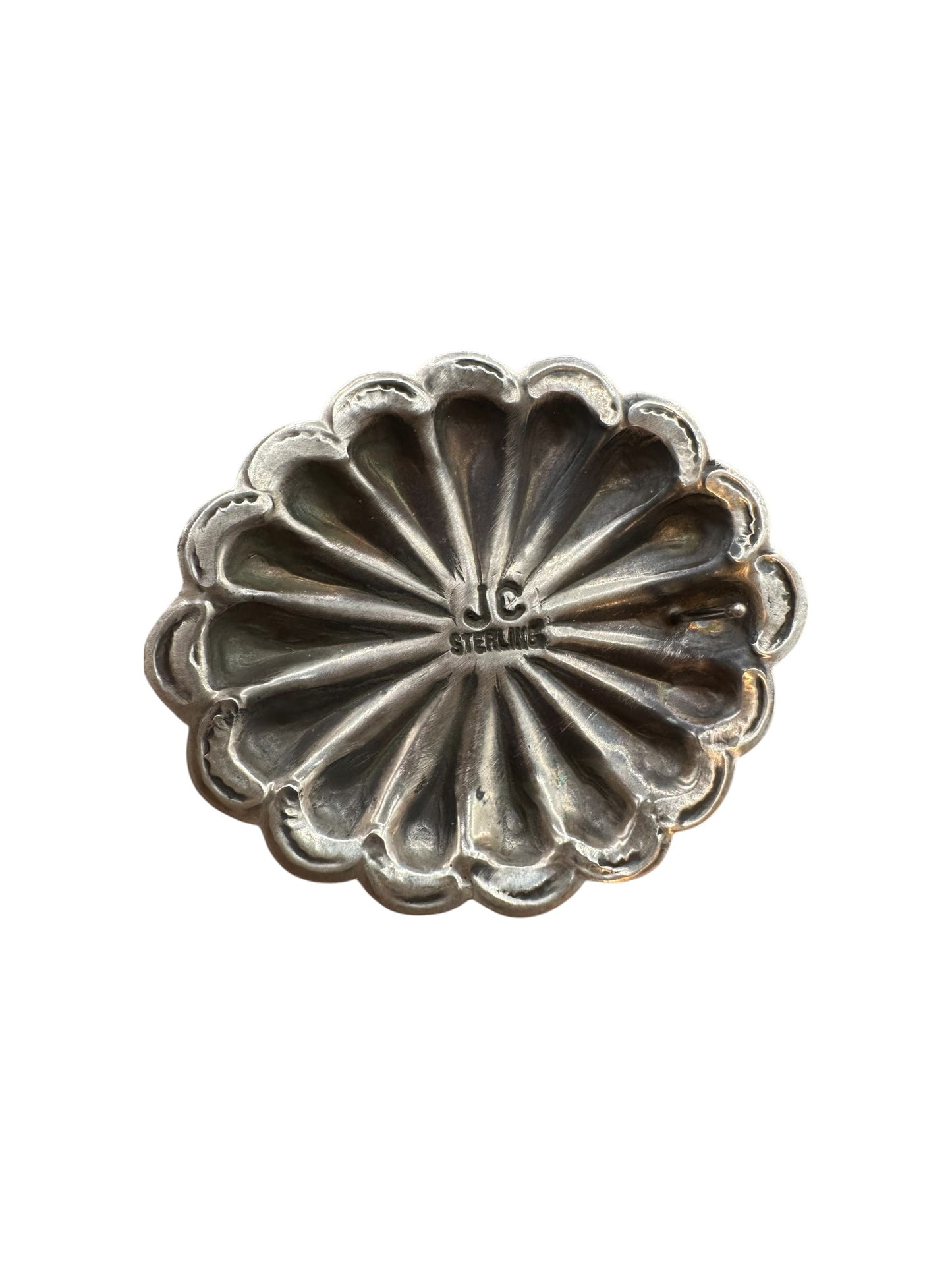 Large Concho Earrings - Sterling Silver and Genuine Spiny Oyster - Handmade by Jessie Claw