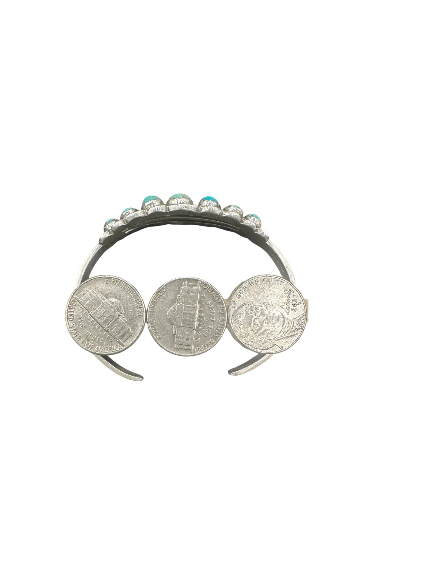 Russell Sam - Multi Stone Cuff Bracelet - Sonoran Turquoise & Sterling Silver - Handcrafted Native American - Russell Sam