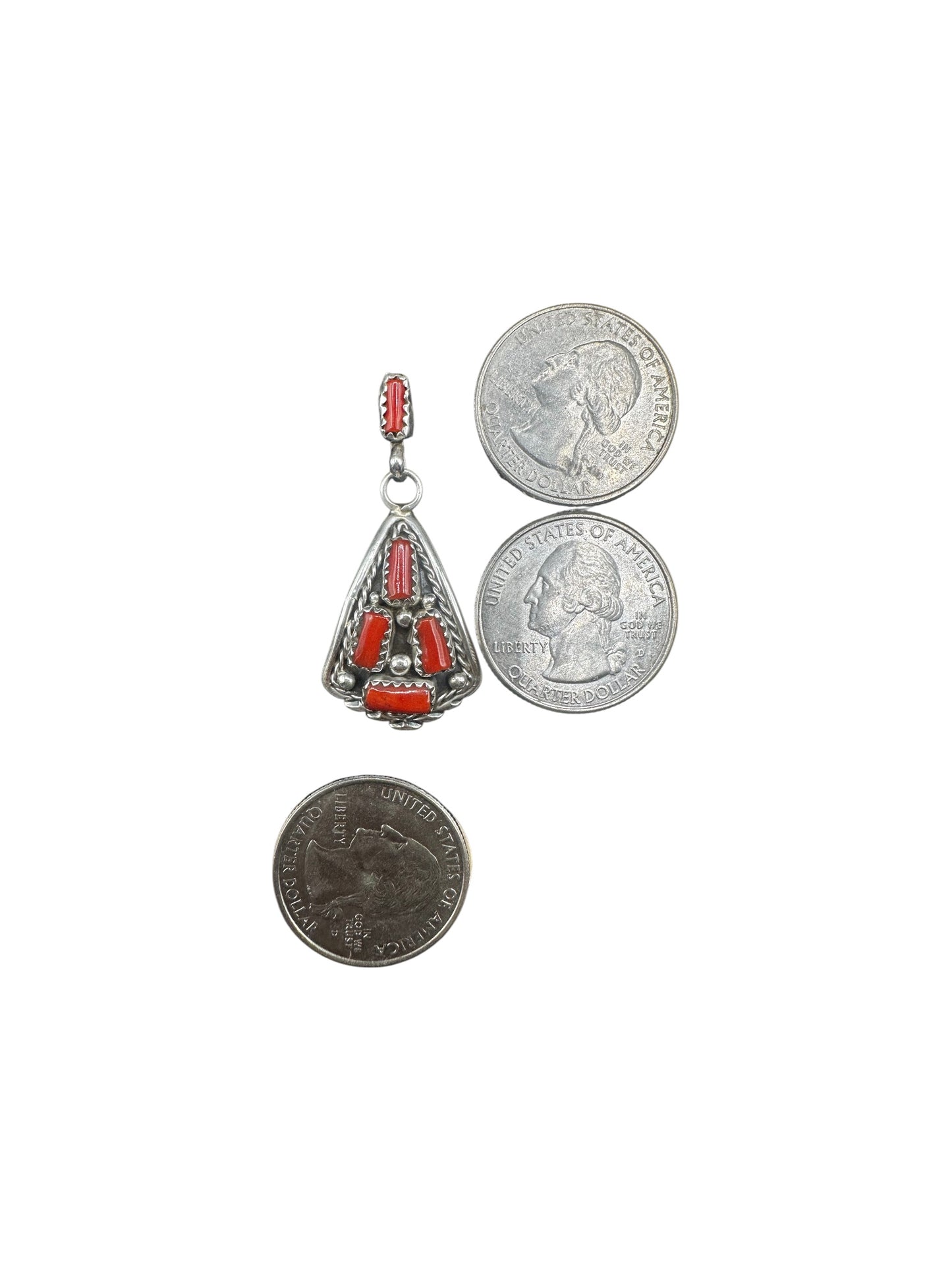 Melvin Chee - Medium Arrow Head Earrings - Genuine Coral - Handmade Native American