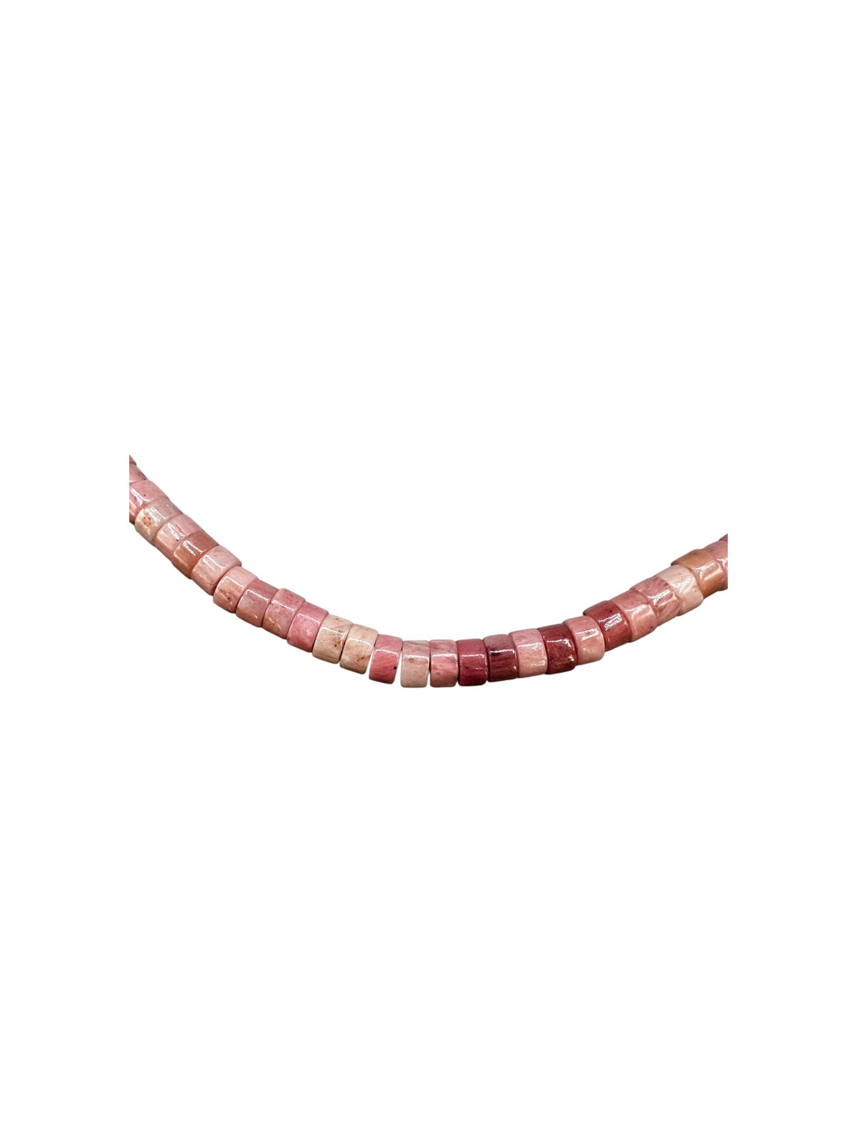 Genuine Jasper Pink Quartz Heishi Necklace – Resembles Pink Conch Shell - Ready Made
