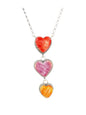 Vicki Hicks - Multi Color Heart Lariat Necklace – Genuine Spiny Oyster and Sterling Silver -  Handmade Native American