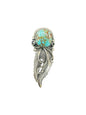 Jimmy Lee - Medium Adjustable Crawler Ring - Sterling Silver & Genuine Turquoise - Handmade Native American