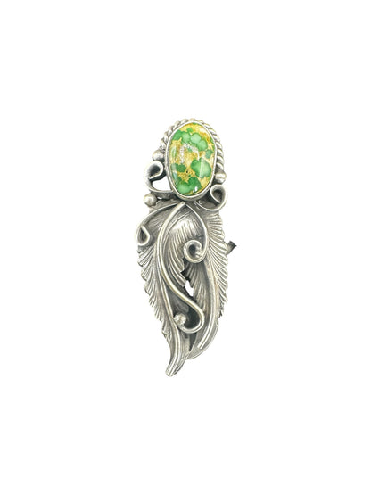Jimmy Lee - Medium Adjustable Crawler Ring - Sterling Silver & Genuine Turquoise - Handmade Native American