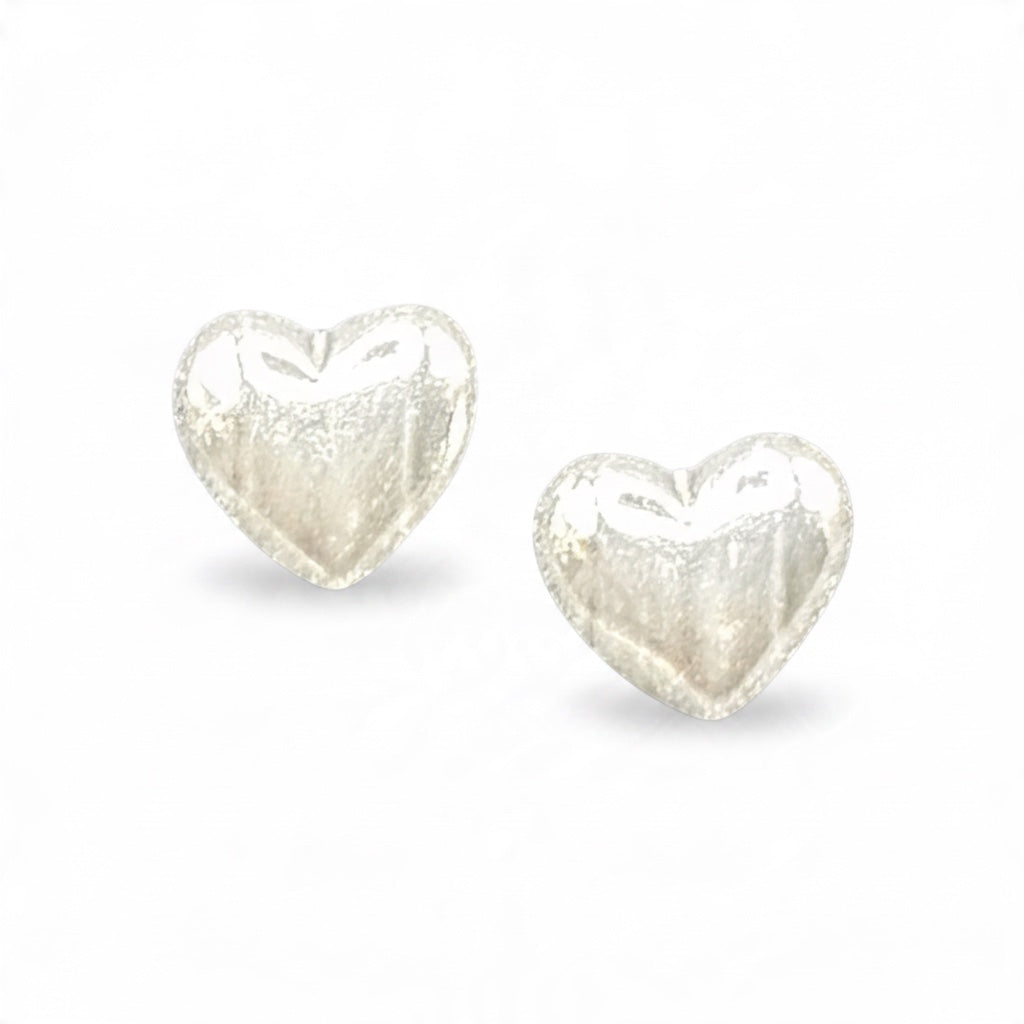 Mini Heart Earrings Sterling Silver Stud Earrings - Handmade Native American