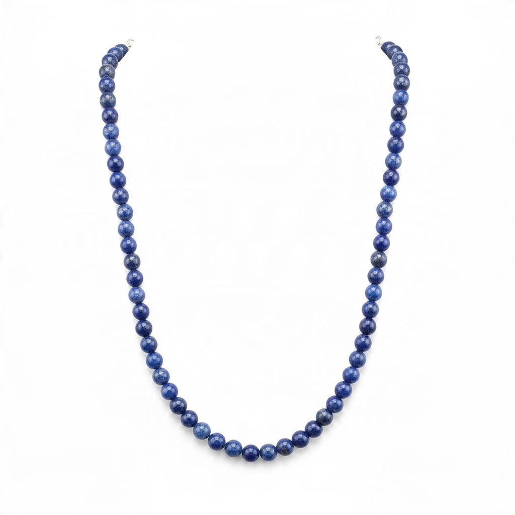 6MM Pearls - Lapis Lazuli Necklace -  Hand Strung Artisan Collection