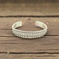 Men's Hand Stamped Sterling Silver Narrow Cuff - Handcrafted Native American