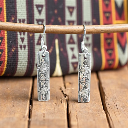 Sterling Silver Hand-Edged - Hook Earrings - Handcrafted Native American