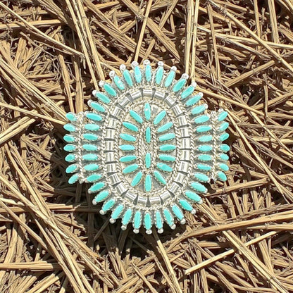 Women's Sleeping Beauty Turquoise and Sterling Silver Cuff - Handcrafted Native American