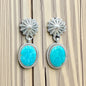 Solitaire - Turquoise and Sterling Silver - Drop Earrings - E. Richards - Handcrafted Native American