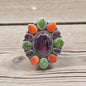 Eloise Richards - Multi Color Spiny Oyster and Turquoise Statement Ring - Handcrafted Native American