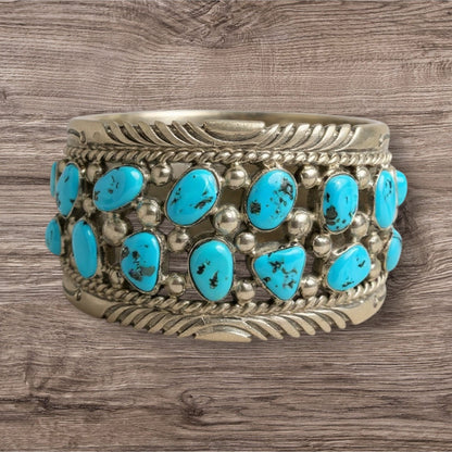 Tommy Moore - Sleeping Beauty Turquoise and Sterling Silver - Navajo Cuff