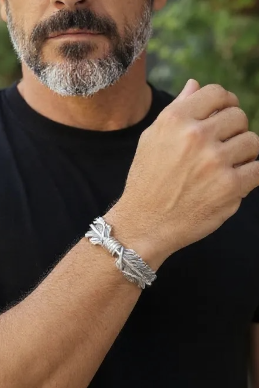 Men's Sterling Silver Cuff - Handcrafted Native American