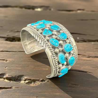 Tommy Moore - Sleeping Beauty Turquoise and Sterling Silver - Navajo Cuff