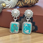 Solitaire - Turquoise and Sterling Silver - Drop Earrings - E. Richards - Handcrafted Native American