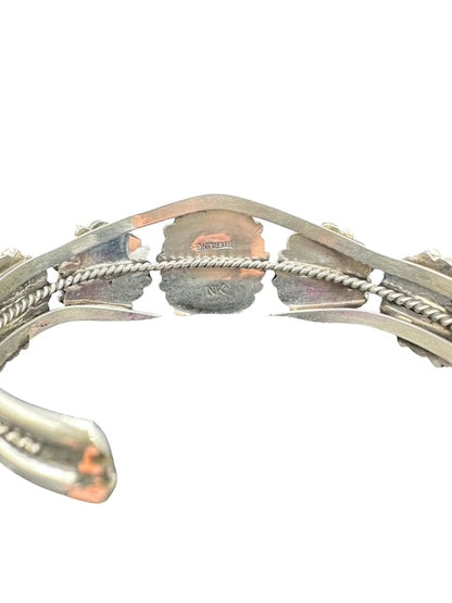 Women's Red Coral and Sterling Silver Cuff - Handcrafted Native American