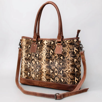 American Darling - Women's Conceal Carry (CCW) Purse - Hair On Genuine Western Leather Women Bag with Snake-Print