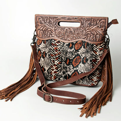 American Darling - Crossbody Genuine Western Leather Women Bag - Snake Print