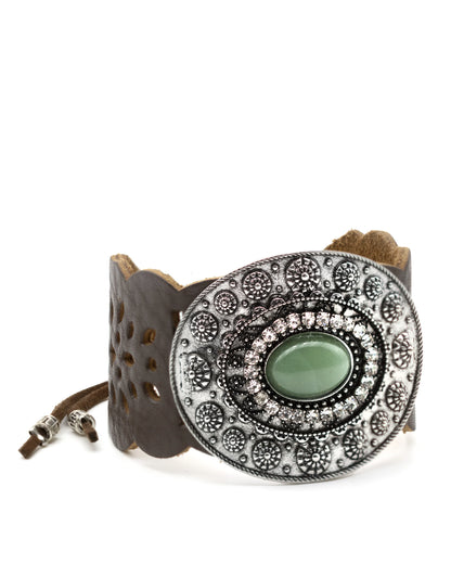 CLEARANCE - Shielded by Strength - Leather Cuff - Not Native