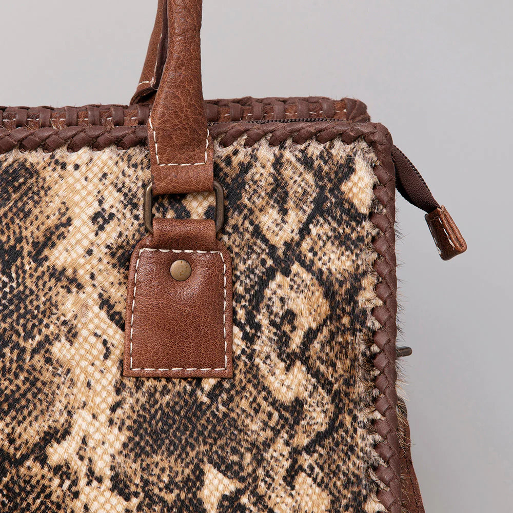 Hobo Hair On Genuine Western Leather Women's Conceal Carry (CCW) Purse - Snake Print