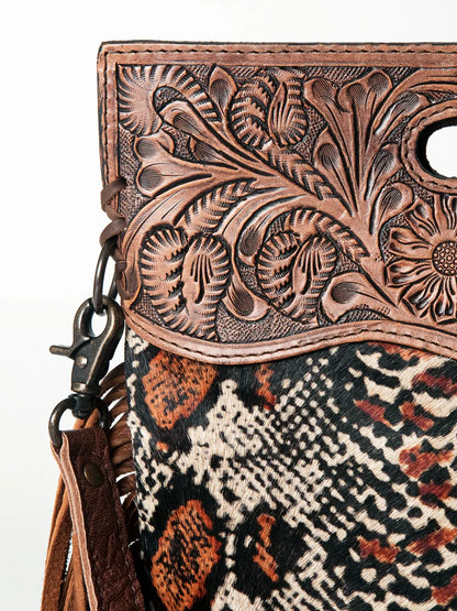 American Darling - Crossbody Genuine Western Leather Women Bag - Snake Print