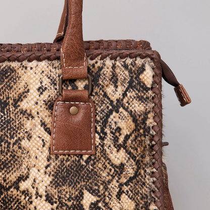 American Darling - Hard Case Women's Conceal Carry (CCW) Purse - Hair On Genuine Western Leather Women Bag with Snake-Print