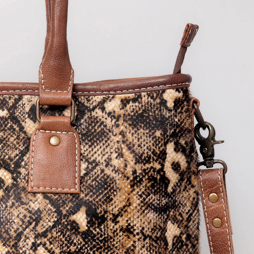 American Darling - Women's Conceal Carry (CCW) Purse - Hair On Genuine Western Leather Women Bag with Snake-Print