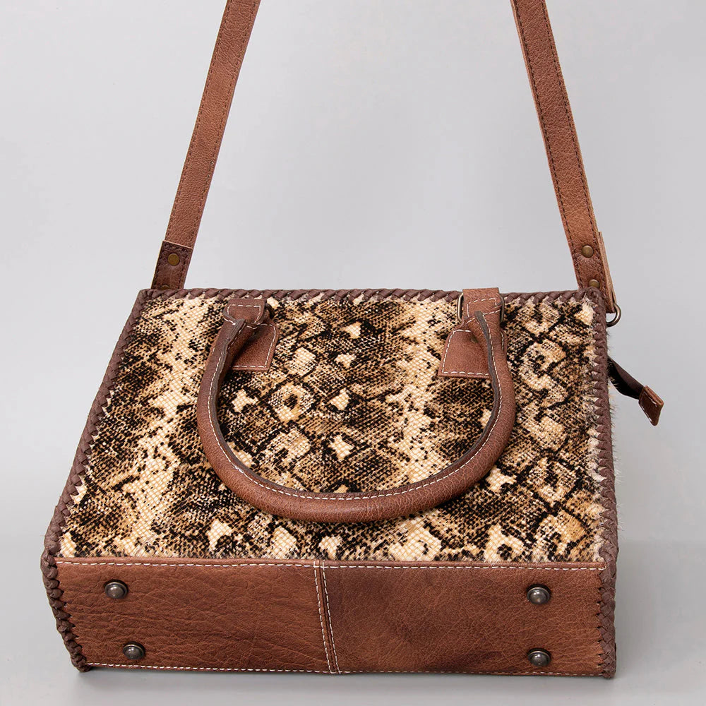 Hobo Hair On Genuine Western Leather Women's Conceal Carry (CCW) Purse - Snake Print
