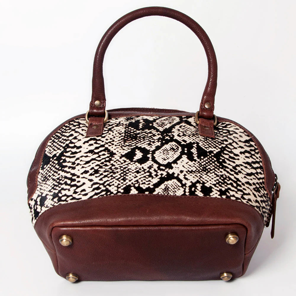 American Darling - Tote Hair on Genuine Western Leather Women Bag with Snake-Print