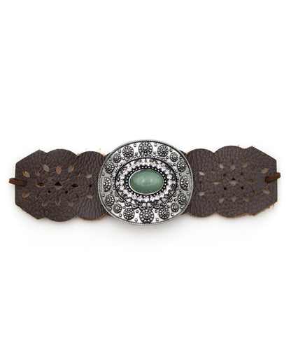 CLEARANCE - Shielded by Strength - Leather Cuff - Not Native