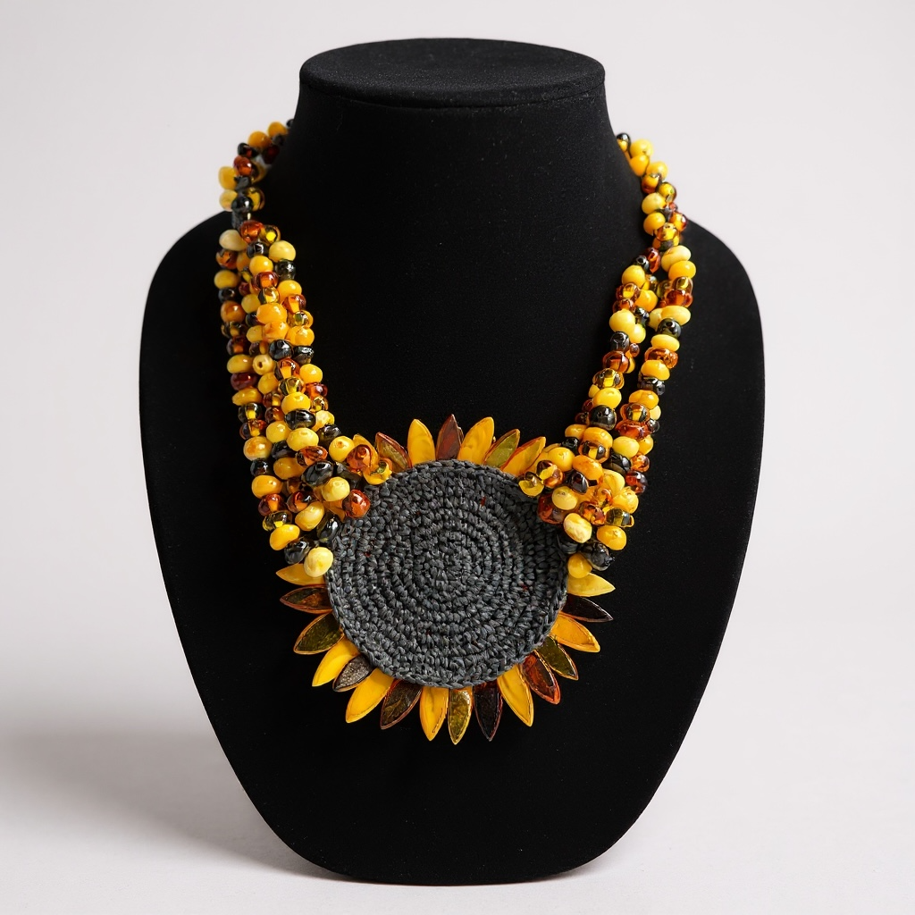 Amber Sunflower - Four Strand - Handcrafted by Colette Felix