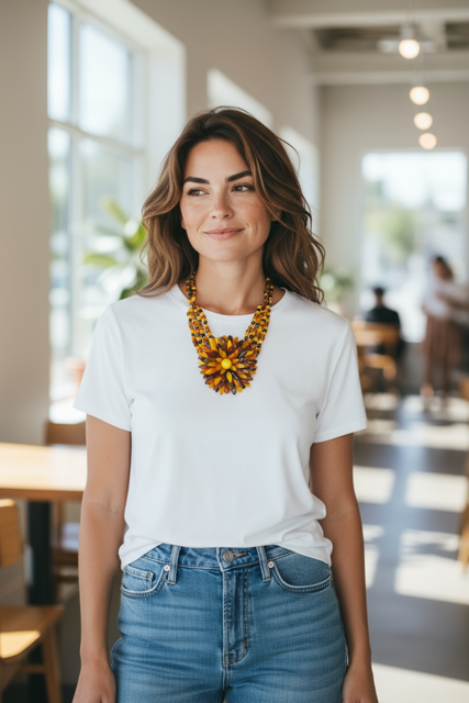 Amber Sunflower - Four Strand - Handcrafted by Colette Felix