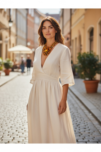 Amber Sunflower - Four Strand - Handcrafted by Colette Felix