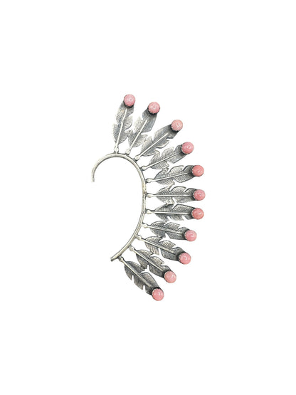 Feather Jacket Cuff, Ear Wrap, Non-Pieced Cuff - Genuine Gemstones and Sterling Silver - Handmade Native American