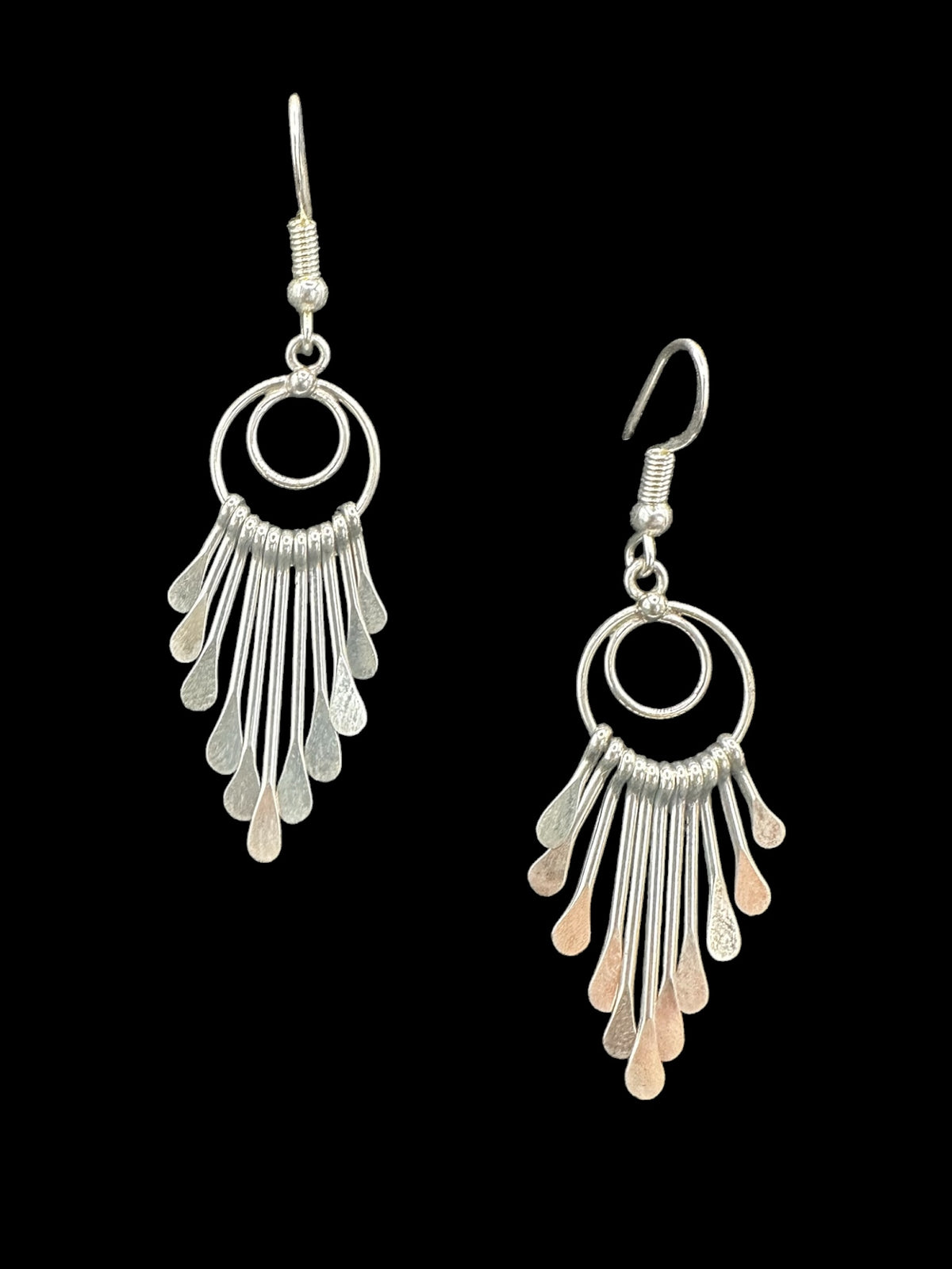 Navajo Sterling Silver Mandala Dangle Earrings - Handmade by Pauline Armstrong