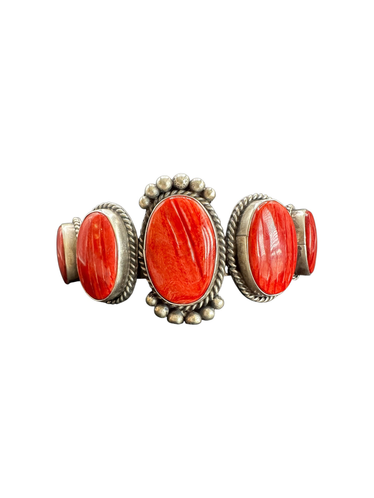 Harrison Yazzie - Spiny Oyster and Sterling Silver Cuff - Handmade Native American
