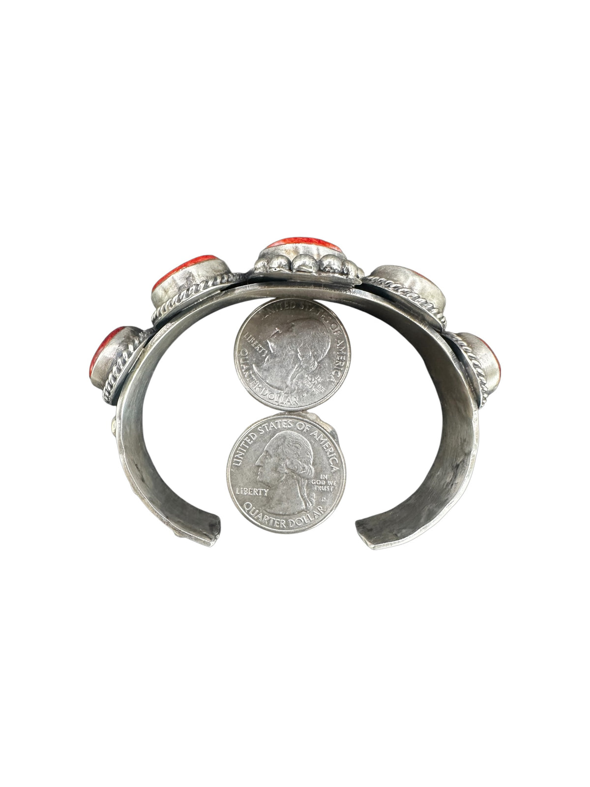 Harrison Yazzie - Spiny Oyster and Sterling Silver Cuff - Handmade Native American