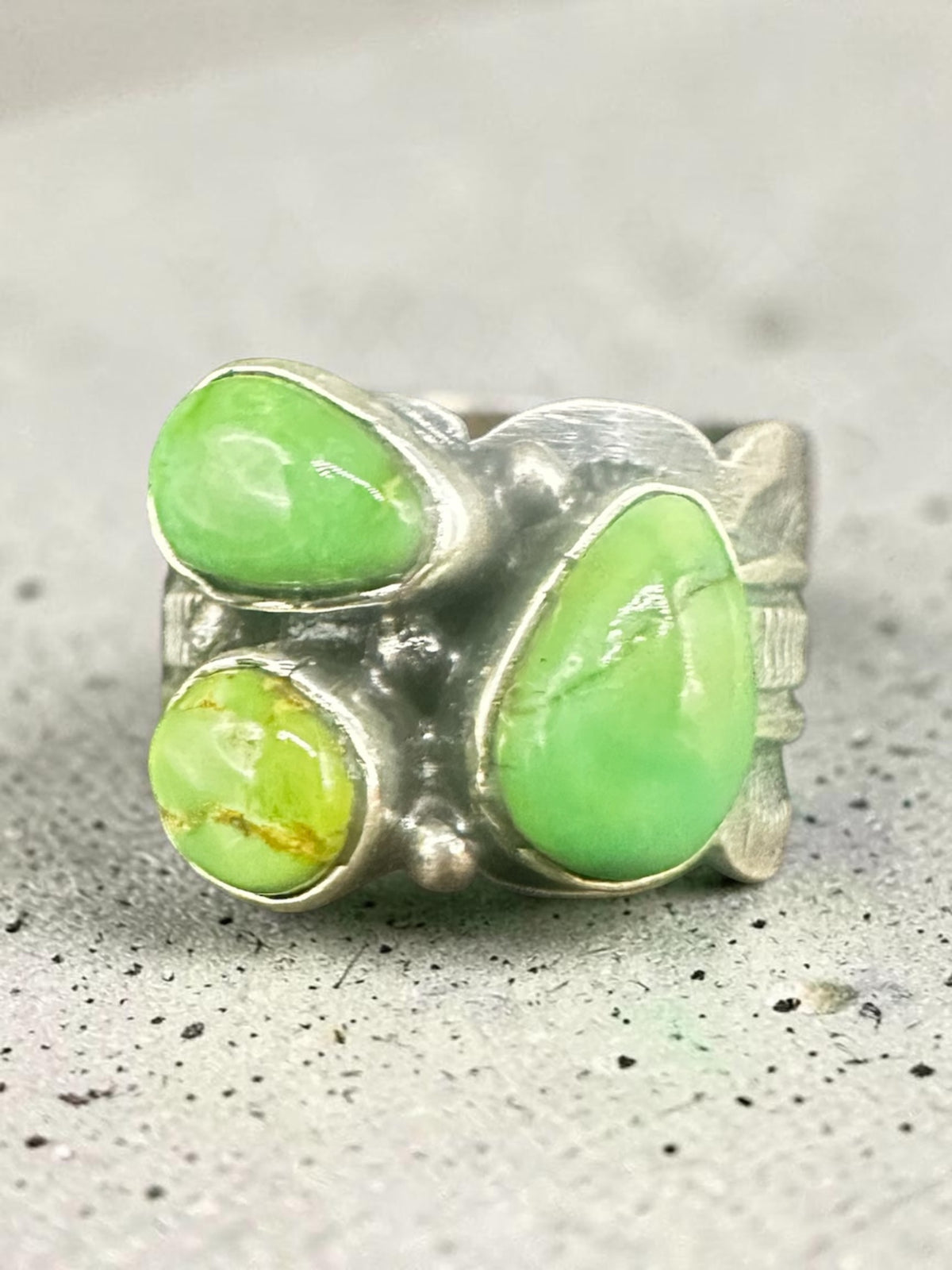Emer Thompson Cigar Ring - Small Cluster - Genuine Turquoise- Handmade Native American